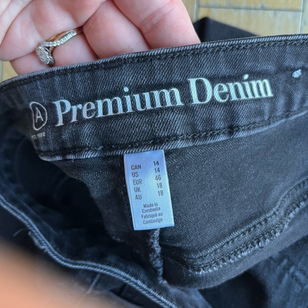 Pennington Addition Elle Charcoal Premium Denim Skinny Jeans Size 14 - Picture 6 of 7